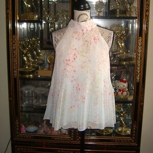 1. STATE PLEATED HALTER TOP S